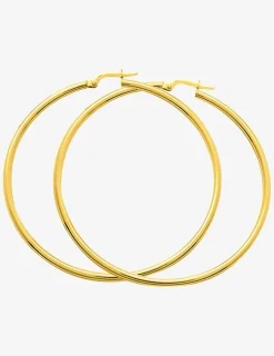 Boucles d'oreilles créoles 50 mm plaqué or fil rond 2 mm SO OR