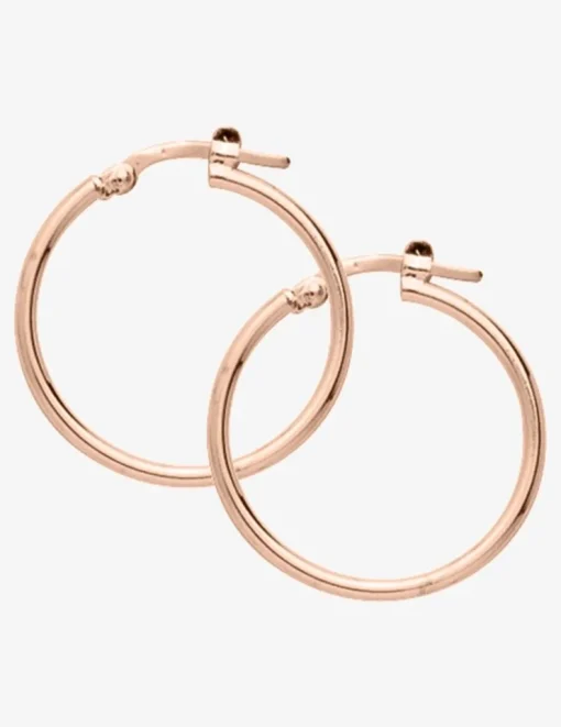 Boucles d'oreilles créoles 20 mm plaqué or rose fil 1,6 mm SO OR