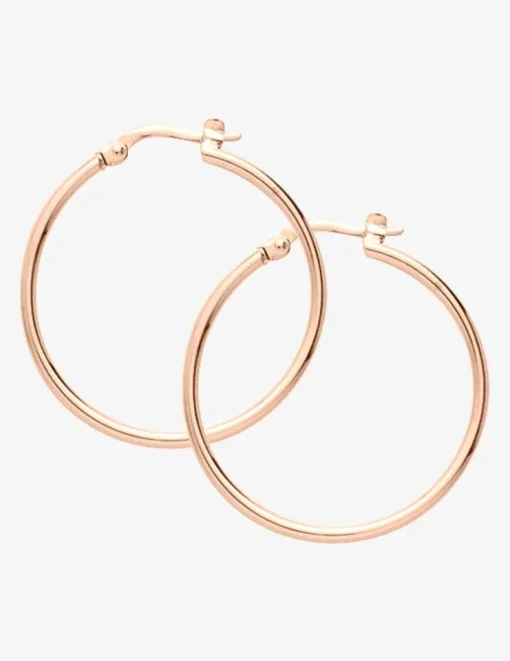 Boucles d'oreilles créoles 25 mm plaqué or rose fil 1,6 mm SO OR
