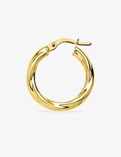 Boucles d'oreilles créoles torsadées 15 mm plaqué or tube 3 mm SO OR