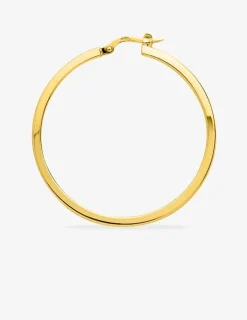 Boucles d'oreilles créoles 35 mm plaqué or fil carré 2 mm SO OR