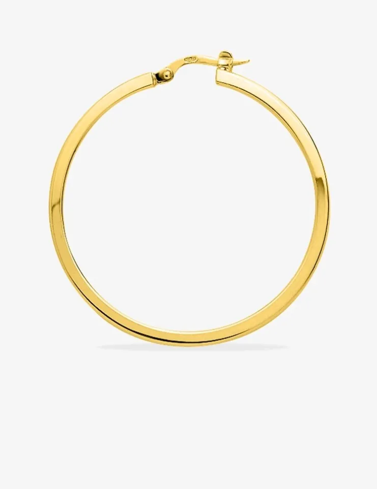 Boucles d'oreilles créoles 35 mm plaqué or fil carré 2 mm SO OR