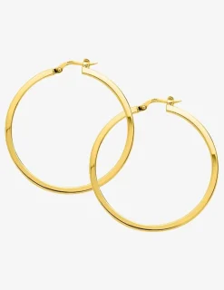 Boucles d'oreilles créoles 35 mm plaqué or fil carré 2 mm SO OR