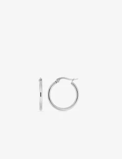 Boucles d'oreilles créoles en acier gris SO OR