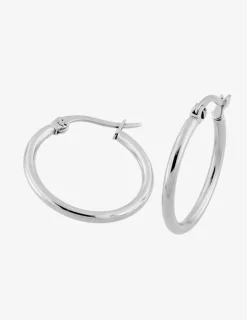 Boucles d'oreilles créoles en acier gris SO OR