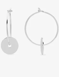 Boucles d'oreilles créoles motif rond argent 925‰ SO OR