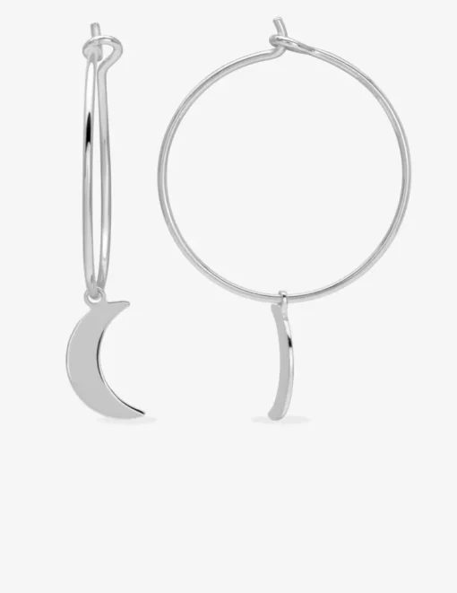 Boucles d'oreilles créoles motif lune 20 mm argent 925‰ SO OR