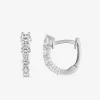 Boucles d'oreilles créoles or blanc 375 ‰ et oxydes de zirconium SO OR