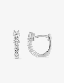 Boucles d'oreilles créoles or blanc 375 ‰ et oxydes de zirconium SO OR