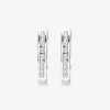 Boucles d'oreilles créoles fermoir charnières argent rhodié 925%o avec oxyde de zirconium SO OR