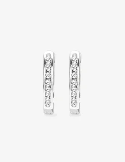 Boucles d'oreilles créoles fermoir charnières argent rhodié 925%o avec oxyde de zirconium SO OR