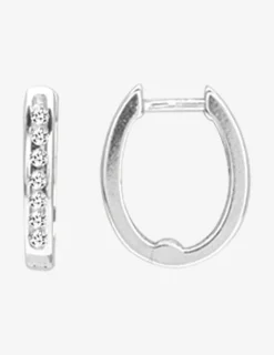 Boucles d'oreilles créoles fermoir charnières argent rhodié 925%o avec oxyde de zirconium SO OR