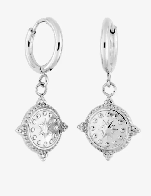 Boucles d'oreilles créoles pendantes en acier SO OR