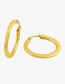 Boucles d'oreilles créoles de 30 mm en acier doré SO OR