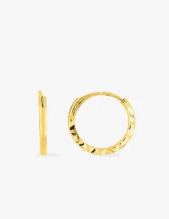 Boucles d'oreilles créoles diamantées en or jaune 375 ‰ SO OR