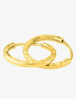 Boucles d'oreilles créoles diamantées en or jaune 375 ‰ SO OR