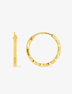 Boucles d'oreilles créoles diamantées en or jaune 375 ‰ SO OR