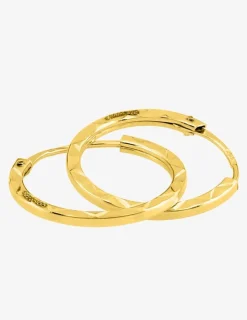 Boucles d'oreilles créoles diamantées en or jaune 375 ‰ SO OR