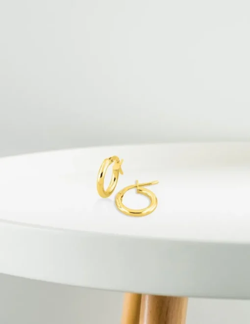 Boucles d'oreilles créoles 8 mm en or jaune 375‰ SO OR