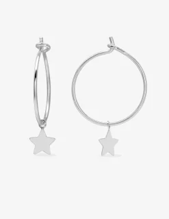 Boucles d'oreilles créoles motif étoile 15 mm argent 925‰ SO OR