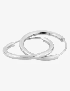 Boucles d'oreilles créoles 15 mm en or blanc 375‰ SO OR