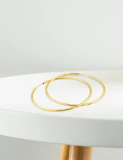 Boucles d'oreilles créoles 50 mm en or jaune 375‰ SO OR