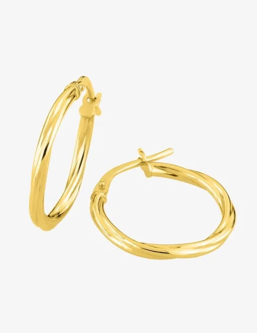 Boucles d'oreilles créoles 15 mm en or jaune 375‰ SO OR
