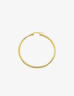 Boucles d'oreilles créoles 40 mm plaqué or fil rond 2 mm SO OR