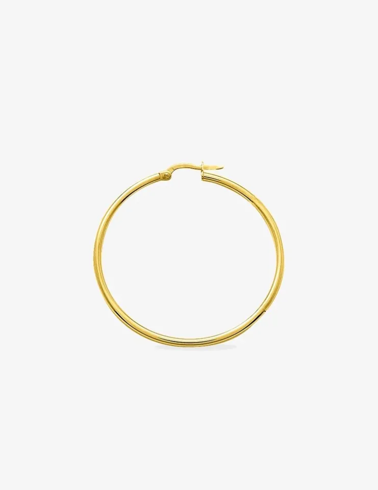 Boucles d'oreilles créoles 40 mm plaqué or fil rond 2 mm SO OR