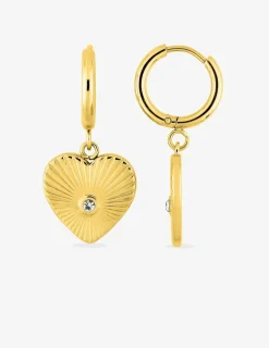 Boucles d’oreilles cœur acier doré SO OR
