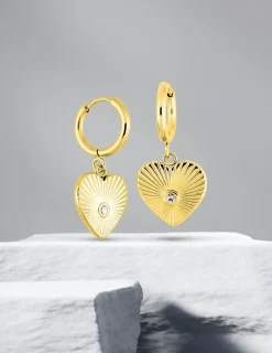 Boucles d’oreilles cœur acier doré SO OR