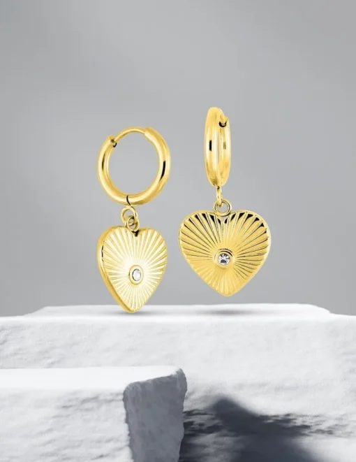 Boucles d’oreilles cœur acier doré SO OR
