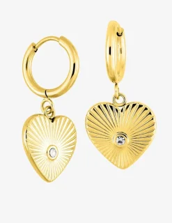 Boucles d’oreilles cœur acier doré SO OR