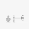 Boucles d'oreilles cœur argent 925‰ rhodié et oxydes de zirconium SO OR