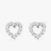 Boucles d'oreilles cœur argent 925‰ rhodié et oxyde de zirconium SO OR