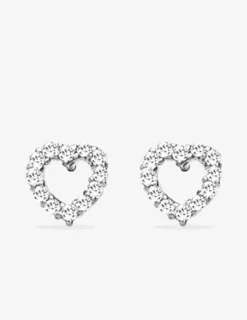 Boucles d'oreilles cœur argent 925‰ rhodié et oxyde de zirconium SO OR