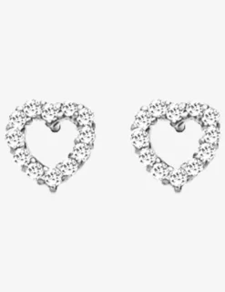 Boucles d'oreilles cœur argent 925‰ rhodié et oxyde de zirconium SO OR