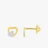 Boucles d'oreilles cœur bicolores or 750 ‰ SO OR