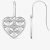 Boucles d'oreilles cœur géométrique argent 925‰ rhodié et oxydes de zirconium SO OR