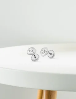 Boucles d'oreilles cœur or blanc 750 ‰ et oxyde de zirconium SO OR