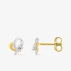 Boucles d'oreilles cœur or 375‰ bicolores et oxyde de zirconium SO OR
