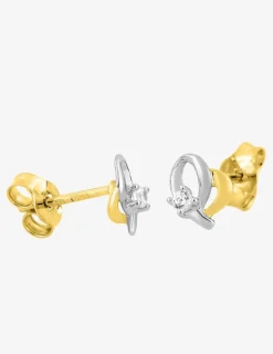 Boucles d'oreilles cœur or 375‰ bicolores et oxyde de zirconium SO OR