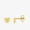 Boucles d'oreilles cœur or jaune 375‰ et oxyde de zirconium SO OR