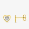 Boucles d'oreilles cœur or jaune 375‰ et oxyde de zirconium SO OR