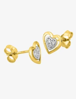 Boucles d'oreilles cœur or jaune 375‰ et oxyde de zirconium SO OR