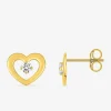 Boucles d'oreilles cœur or jaune 375 ‰ et oxyde de zirconium SO OR