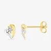 Boucles d'oreilles cœur or 375‰ bicolore et oxyde de zirconium SO OR