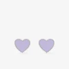 Boucles d'oreilles cœurs argent 925 ‰ laque mauve SO OR