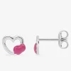 Boucles d'oreilles cœurs argent 925 ‰ laque rose SO OR