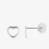 Boucles d'oreilles cœurs or blanc 375‰ SO OR